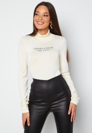 Chiara Forthi Sheilah logo polo sweater White M