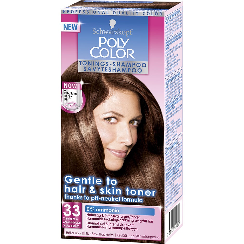 Schwarzkopf Poly Color Toning Shampoo, 33 - Chocolate Brown, Schwarzkopf Hiusvärit