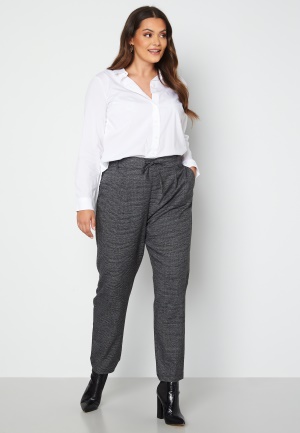 Only Carmakoma Goldtrash Soft Check Long Pant Black Checks 48