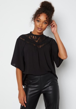 VILA Zana Crewneck 2/4 Top Black 34