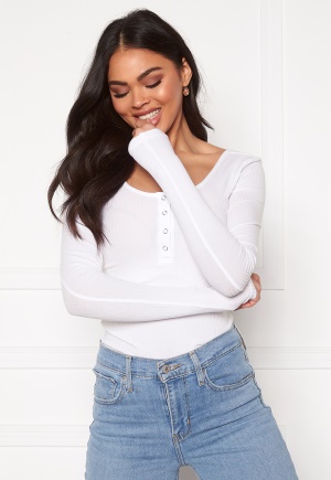 Pieces Kitte LS Top Bright White S