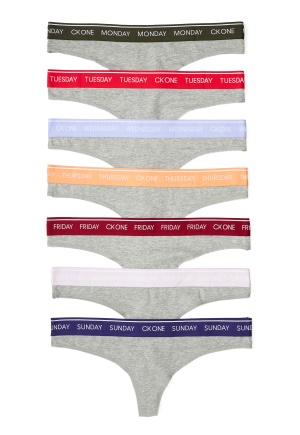 Calvin Klein Thong 7-Pack W56 Grey Heather Col S