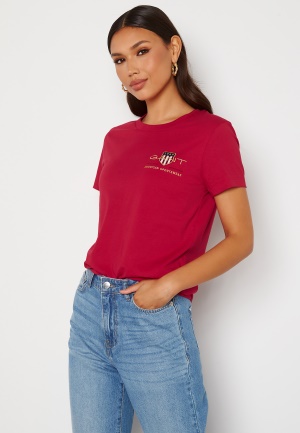 GANT Archive Shield SS T- Shirt 626 Raspberry red XS
