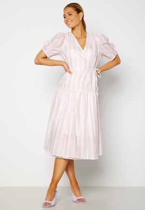 Y.A.S Prisma 2/4 Wrap Midi Dress Star White Detail:Mu L