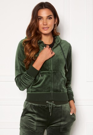 Juicy Couture Robertson Classic Velour Hoodie Dark Moss L