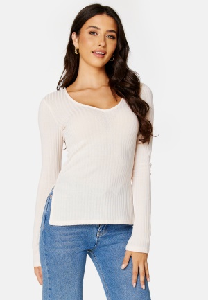 BUBBLEROOM Winter deep V-neck top Cream L