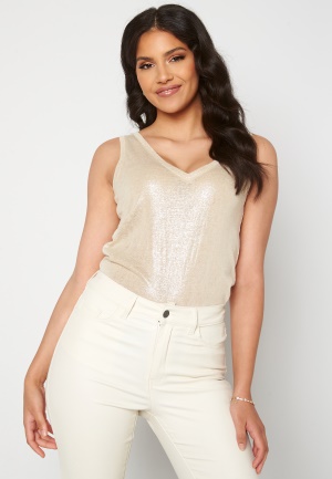 Chiara Forthi Abrienne glitter singlet Beige / Gold XS