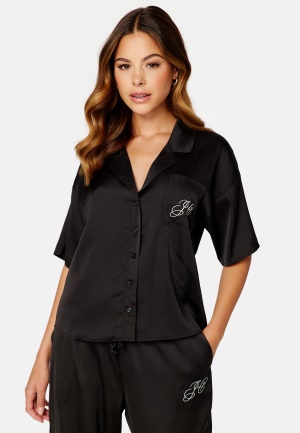 Juicy Couture Dorothy Solid Satin Top Black M