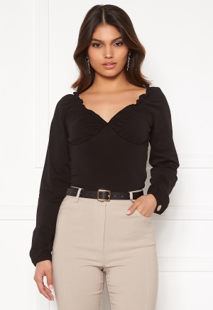 Chiara Forthi Terezina puff sleeve top Black XS