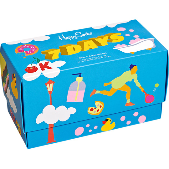 7-Pack 7 Day Socks Gift Set, Happy Socks Bokserit ja sukat