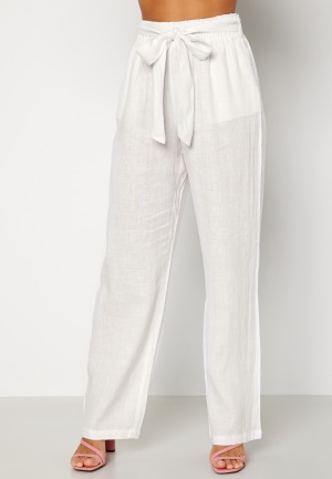 Bubbleroom Care Alyssa Loose Linen Pants Offwhite S
